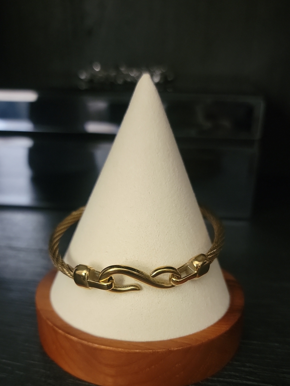 Gold-Tone Twisted Cable Hook Bracelet - Women Jewelry